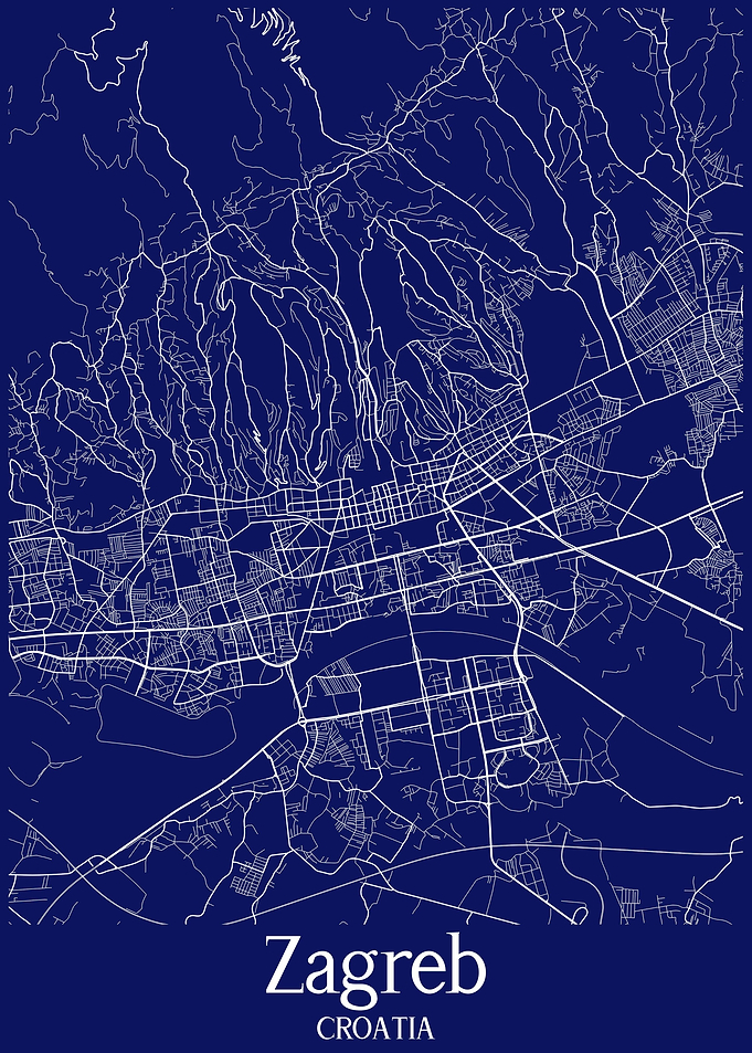 Zagreb City Map Croatia