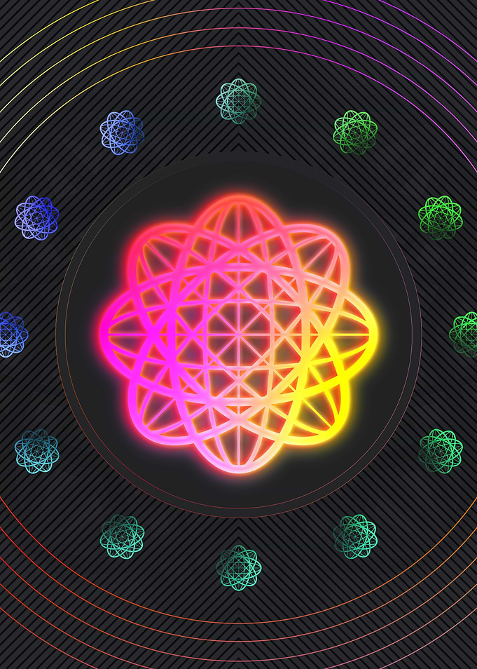 Neon Sacred Geometry Glyph
