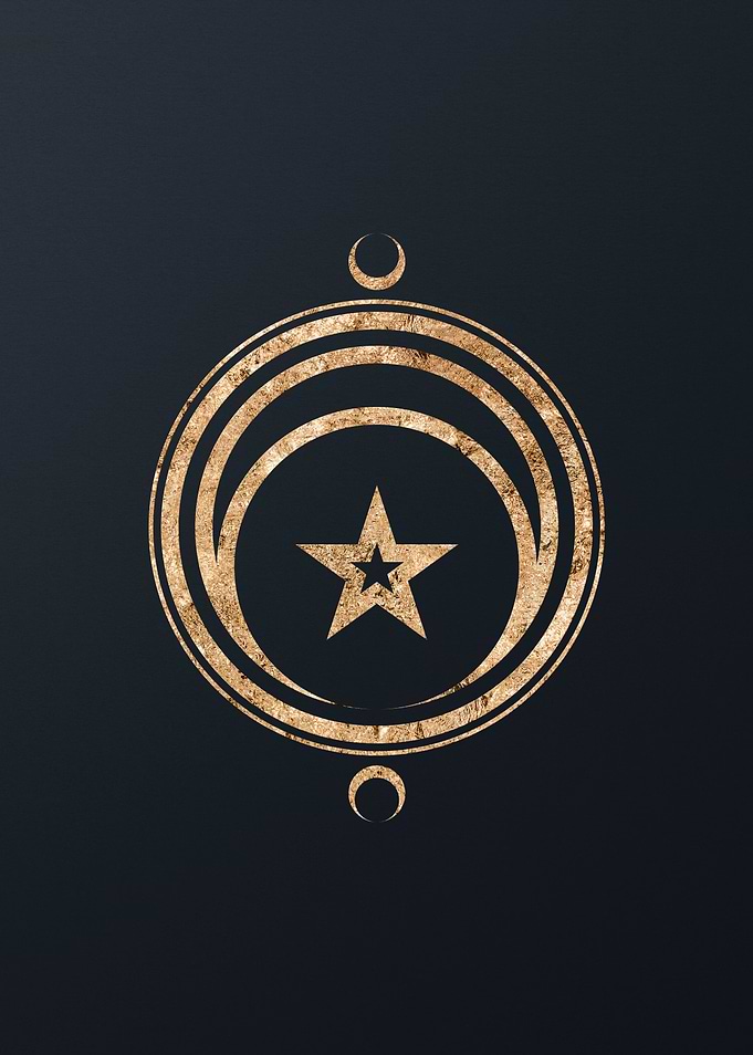 Gold Geometric Glyph Rune
