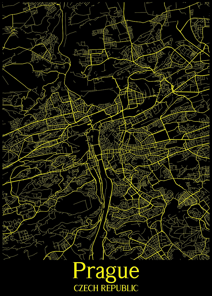 Prague City Map Czech