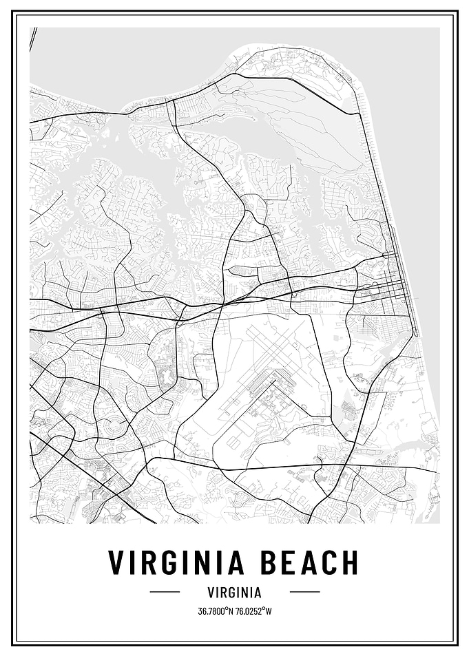 Virginia beach map usa