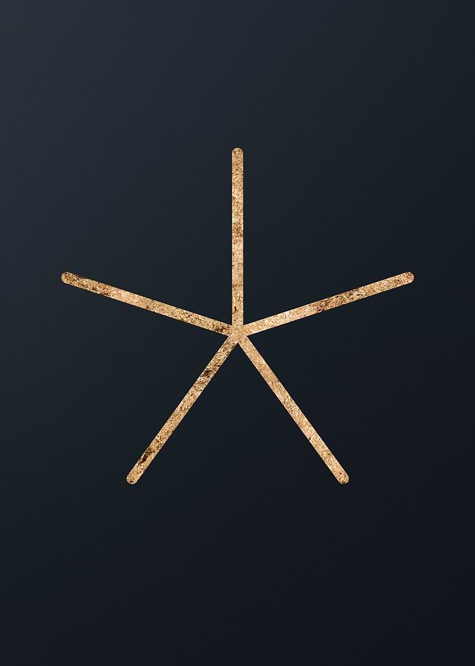 Gold Geometric Glyph Sign