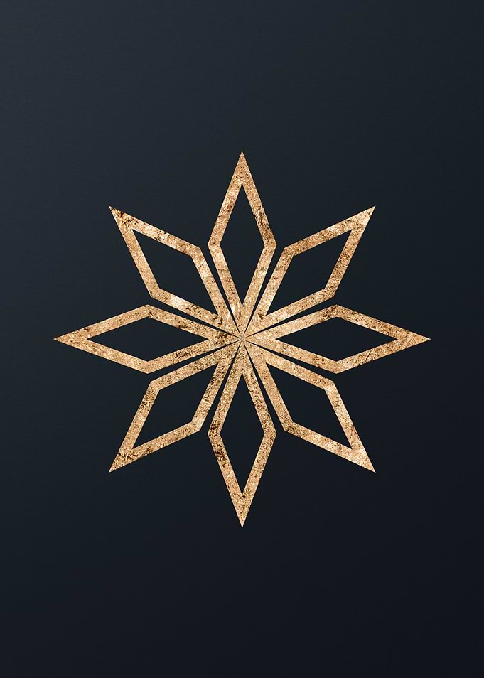 Gold Geometric Glyph Sign