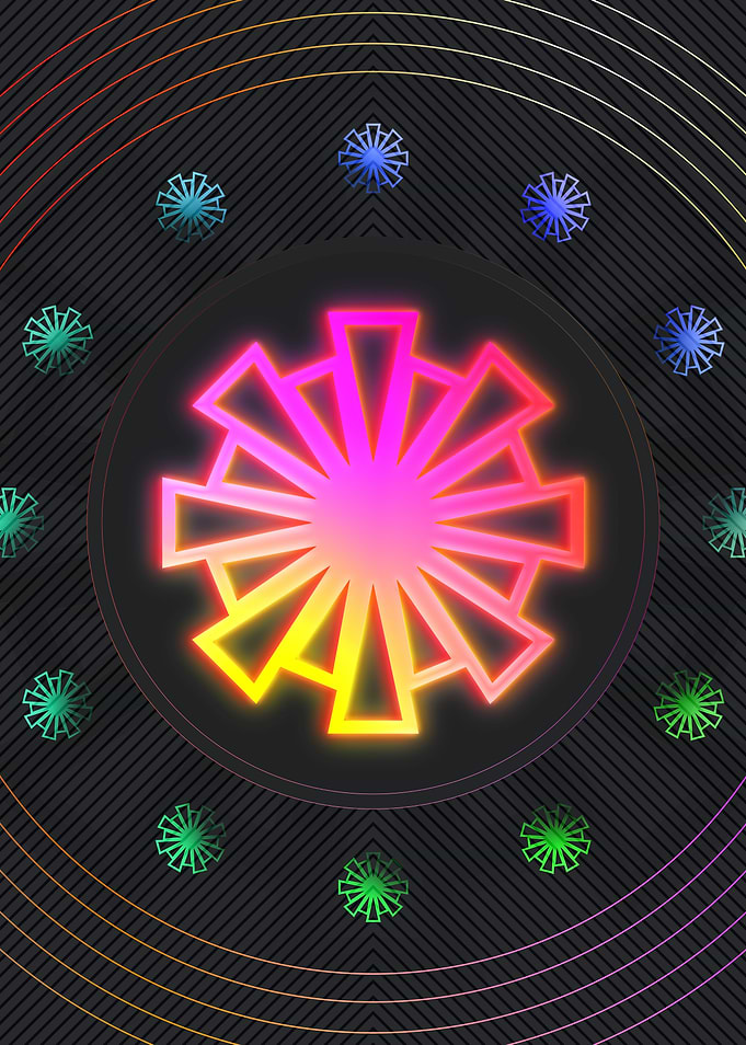 Neon Sacred Geometry Glyph