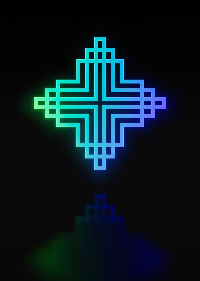 Neon Sacred Geometry Glyph