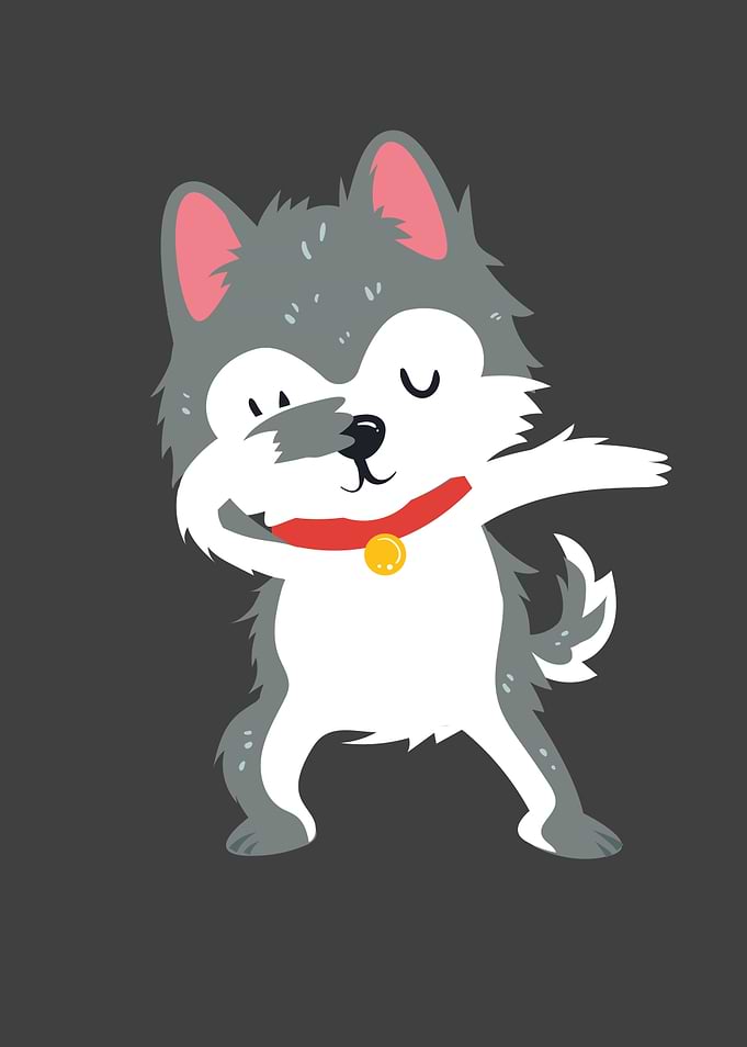 Dabbing Siberian Husky Dog