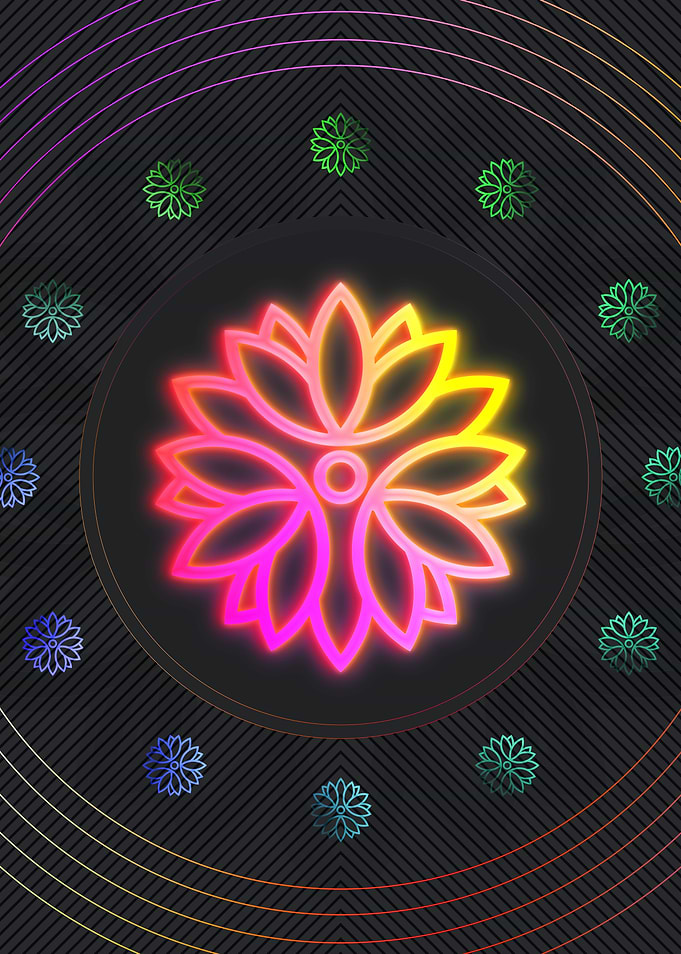 Neon Sacred Geometry Glyph