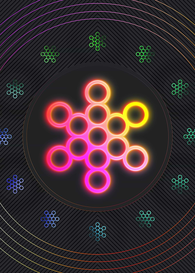 Neon Geometric Glyph Sign