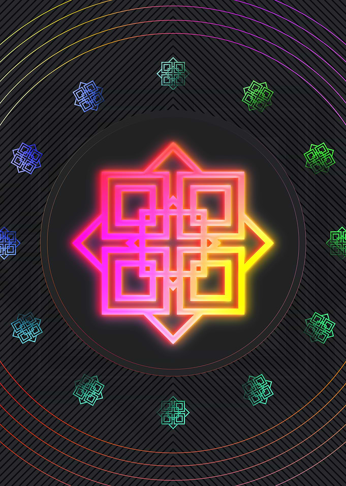 Neon Geometric Glyph Rune