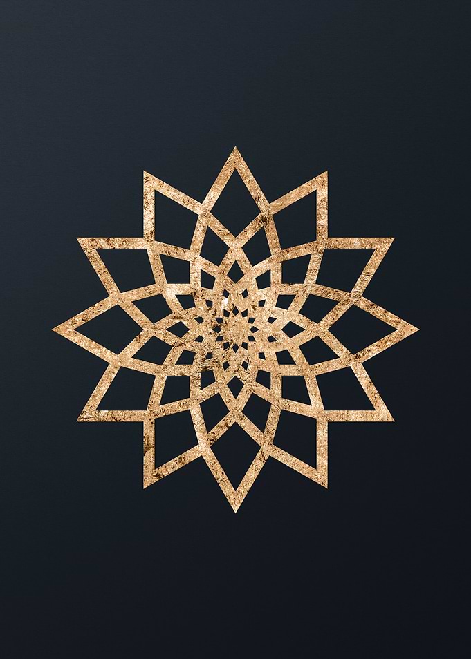 Gold Geometric Glyph Sign