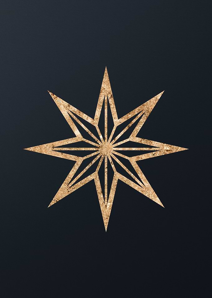 Gold Geometric Glyph Sign