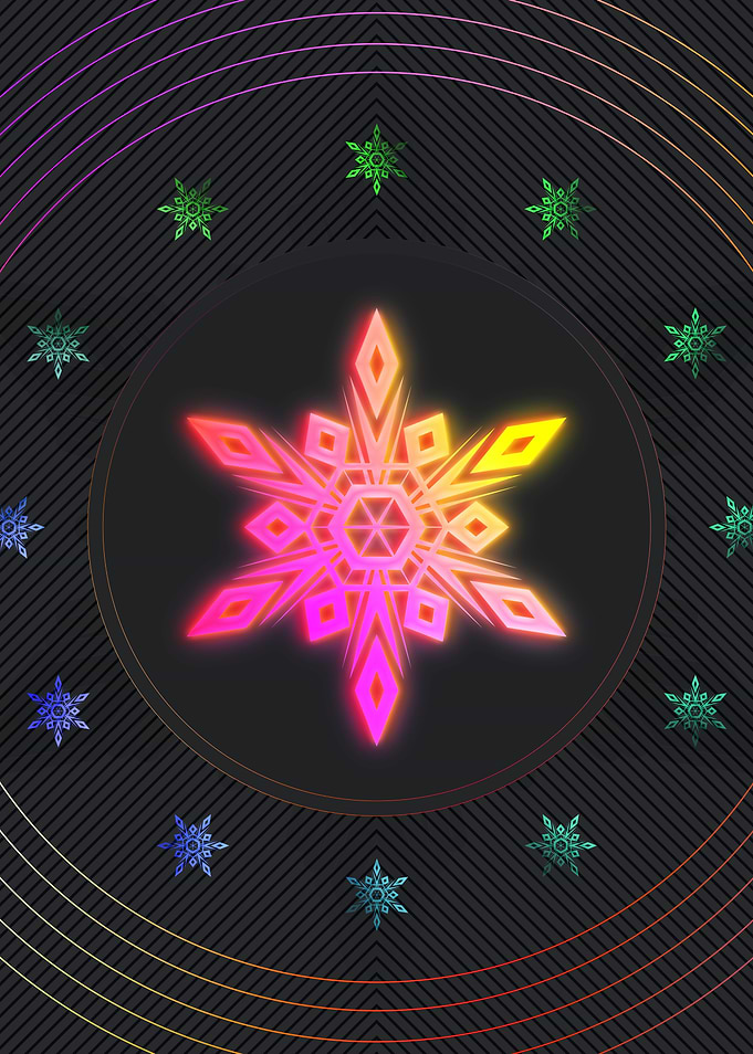 Neon Geometric Glyph Sign