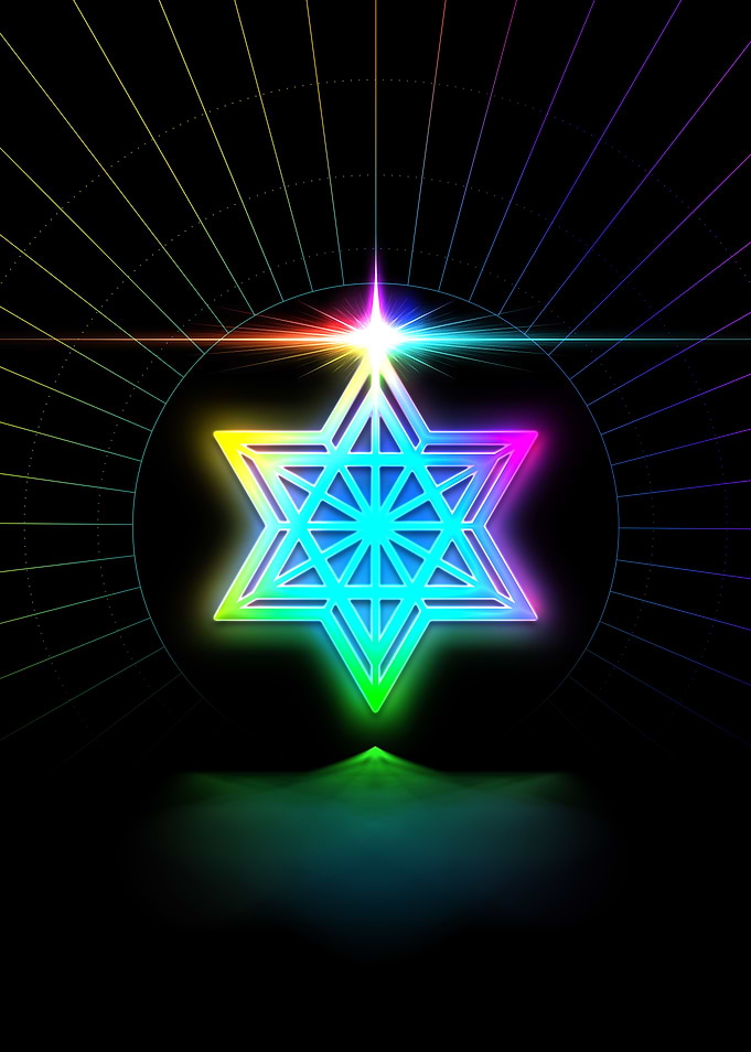 Neon Geometric Glyph Sign