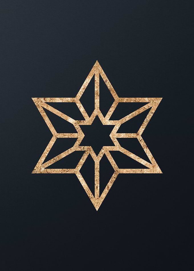Gold Geometric Glyph Sign