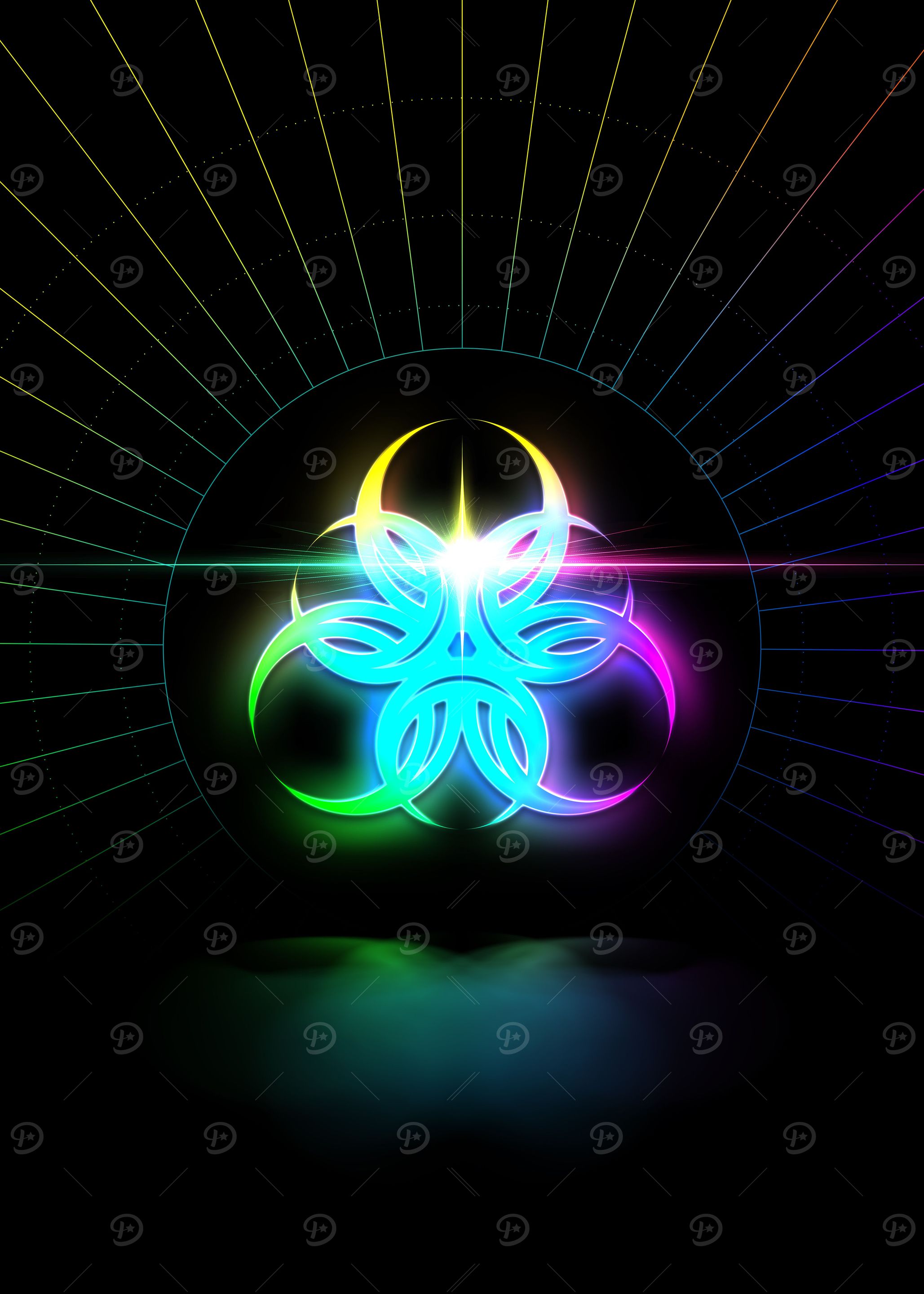 Neon Glyph Mandala Rune