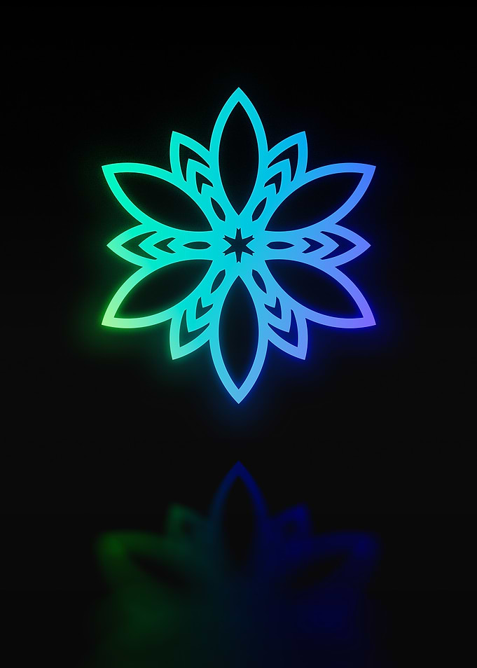 Neon Geometric Glyph Sign