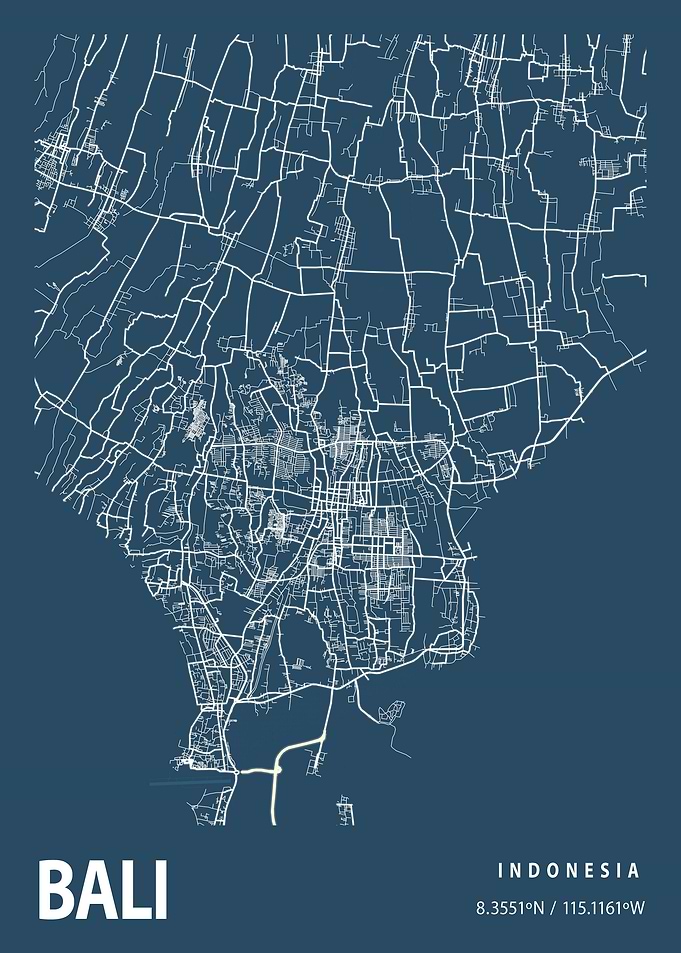 Bali City Map Indonesia