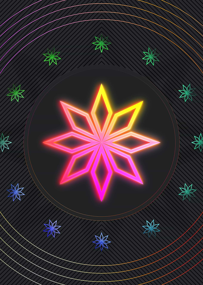 Neon Sacred Geometry Glyph