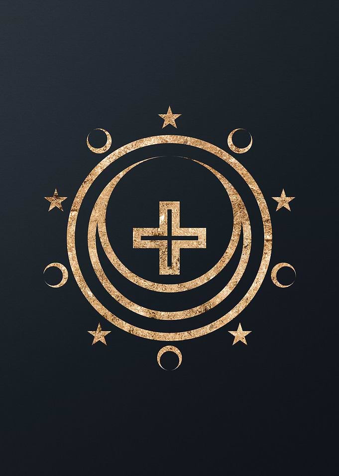 Gold Sacred Geometry Glyph