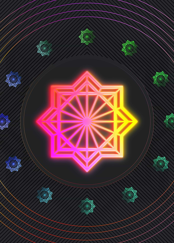 Neon Sacred Geometry Glyph