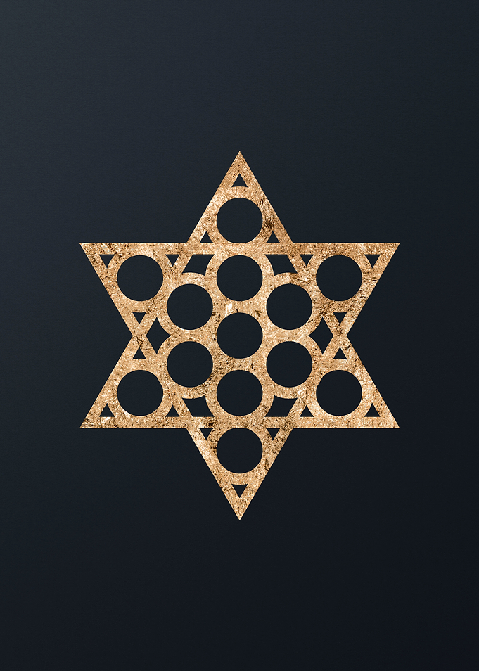 Gold Geometric Glyph Sign