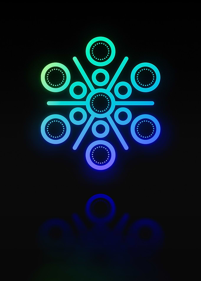 Neon Sacred Geometry Glyph