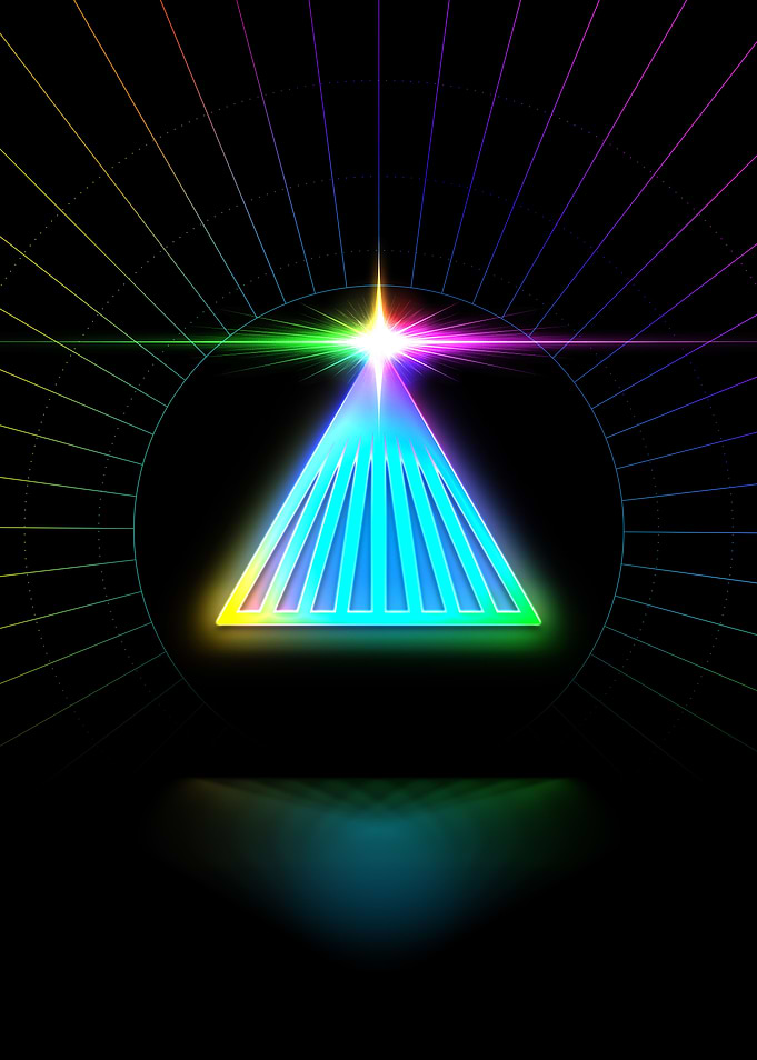 Neon Geometric Glyph Sign