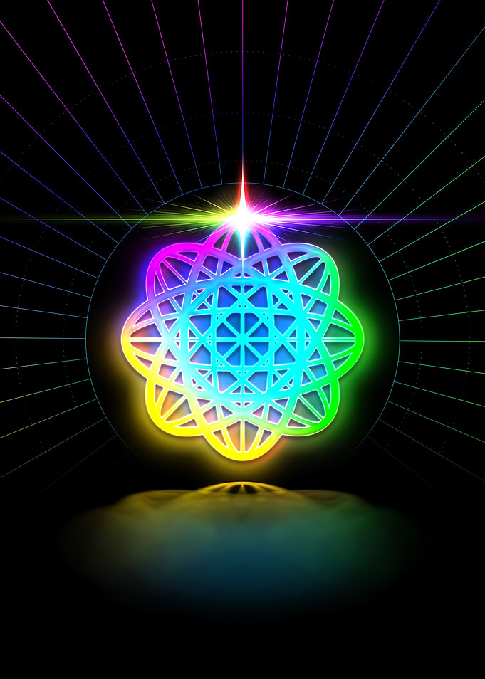 Neon Sacred Geometry Glyph