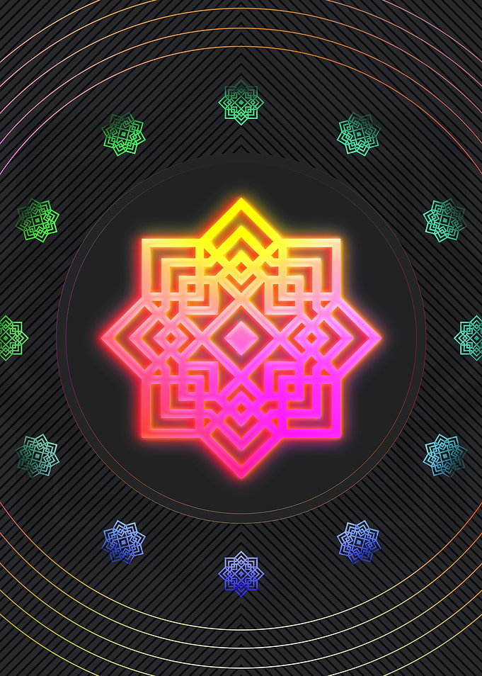 Neon Sacred Geometry Glyph