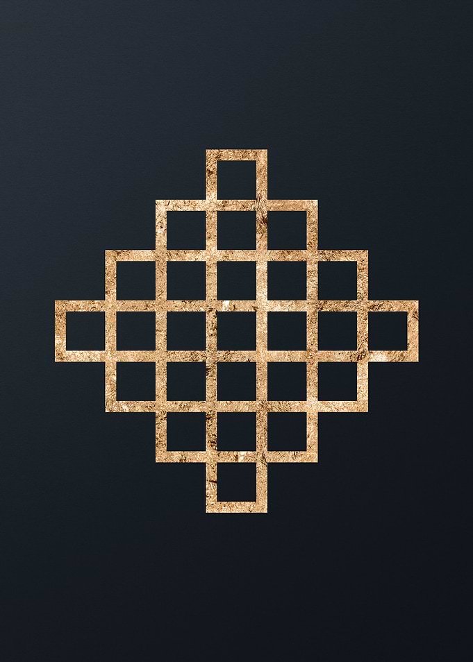 Gold Geometric Glyph Sign