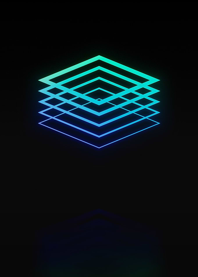 Neon Geometric Glyph Sign