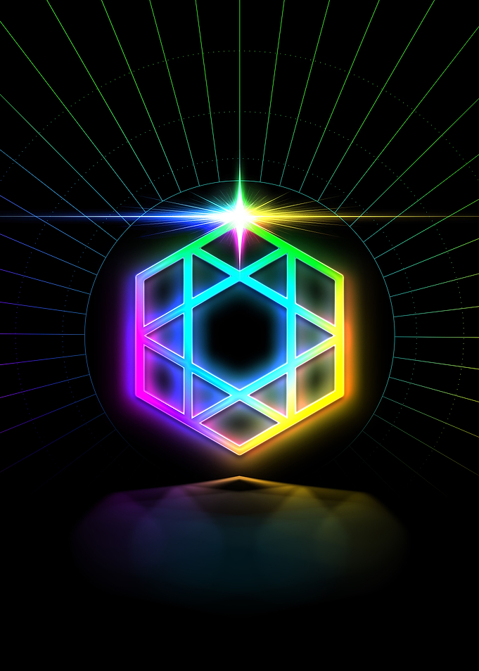 Neon Sacred Geometry Glyph
