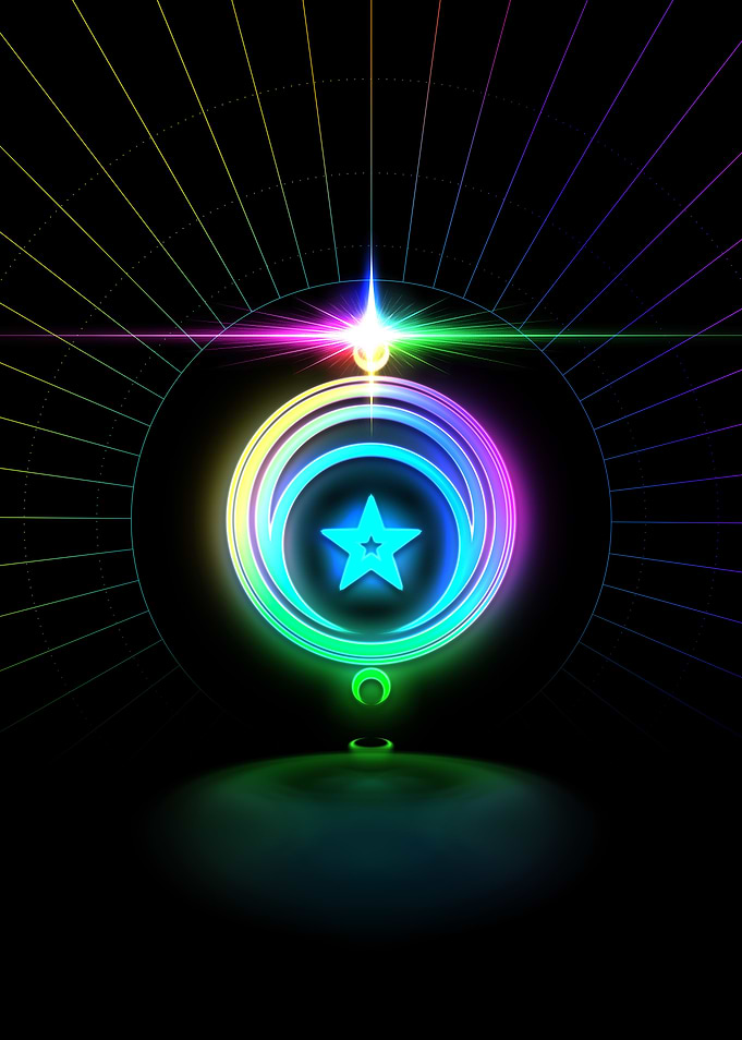 Neon Geometric Glyph Sign