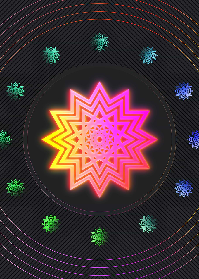 Neon Sacred Geometry Glyph