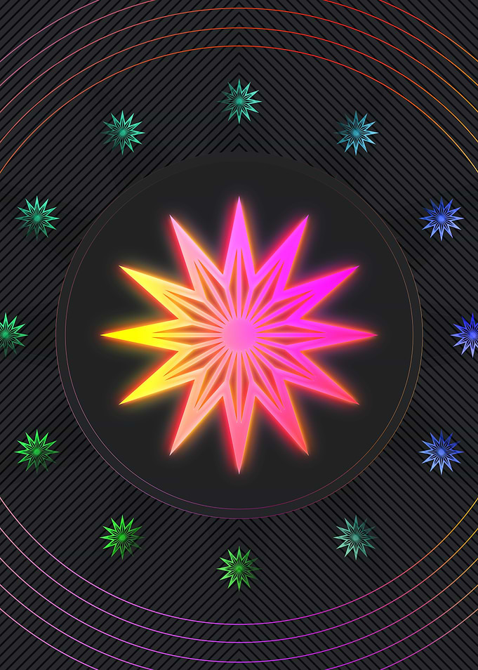 Neon Geometric Glyph Rune