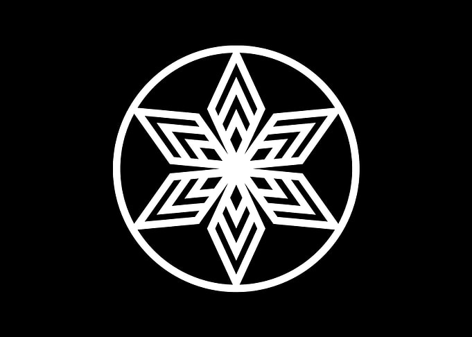 White Geometric Glyph Sign