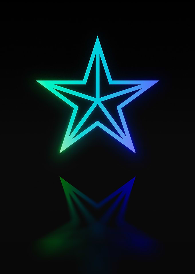 Neon Geometric Glyph Sign