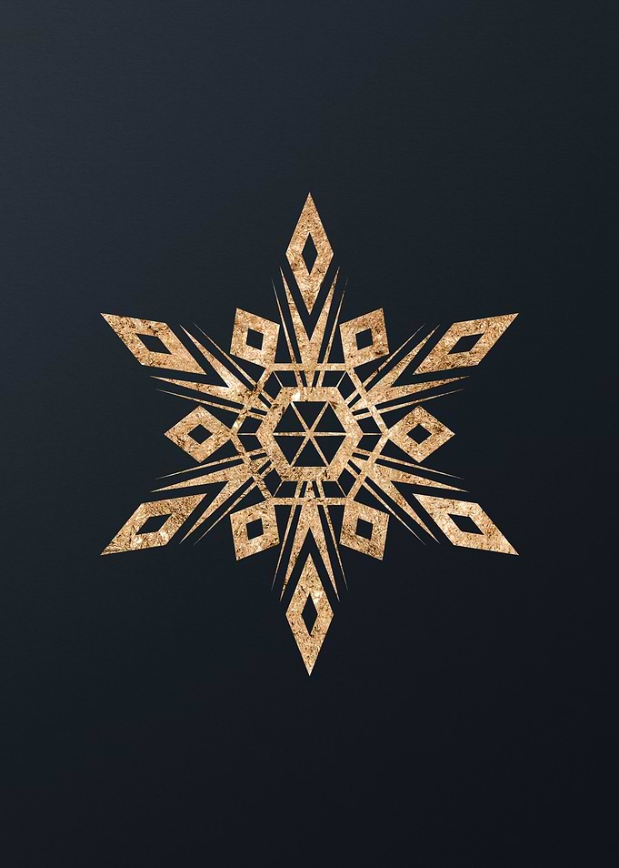 Gold Geometric Glyph Sign