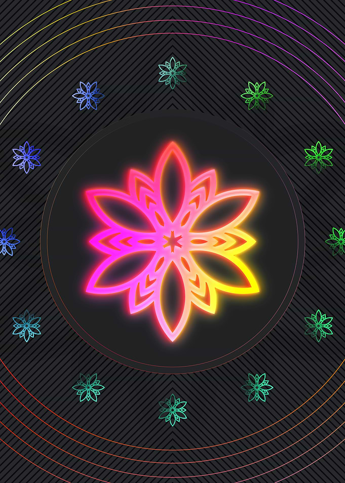 Neon Sacred Geometry Glyph