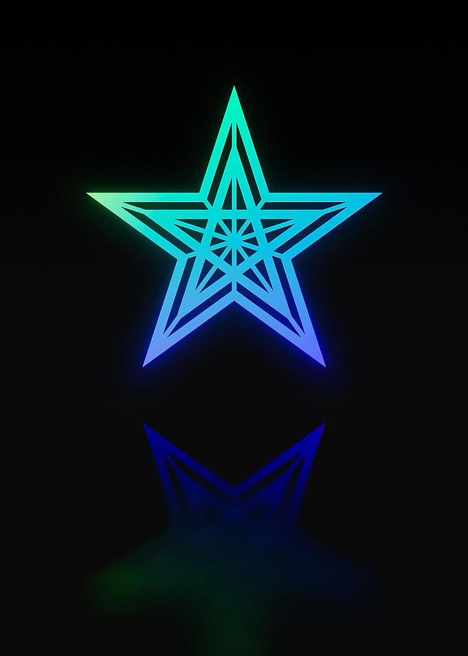 Neon Geometric Glyph Sign