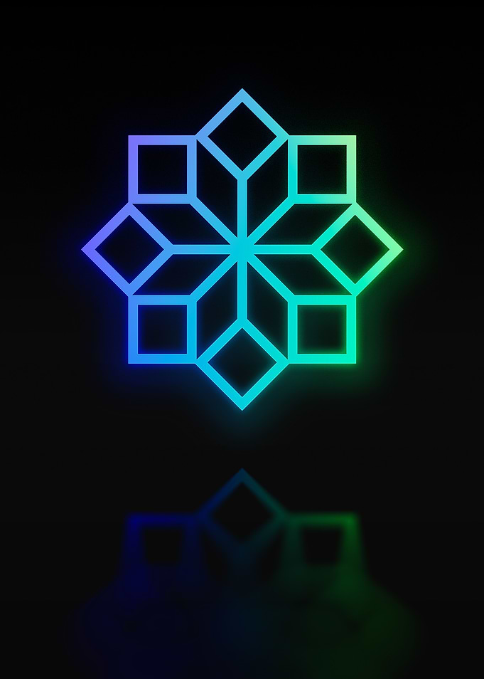 Neon Geometric Glyph Rune