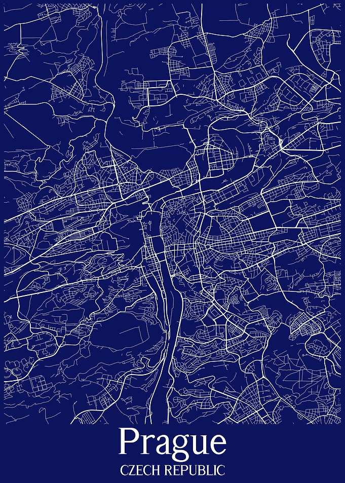 Prague City Map Czech