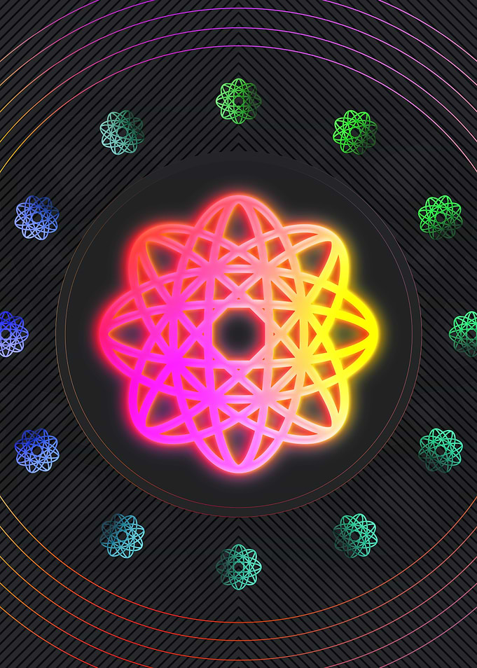 Neon Sacred Geometry Glyph