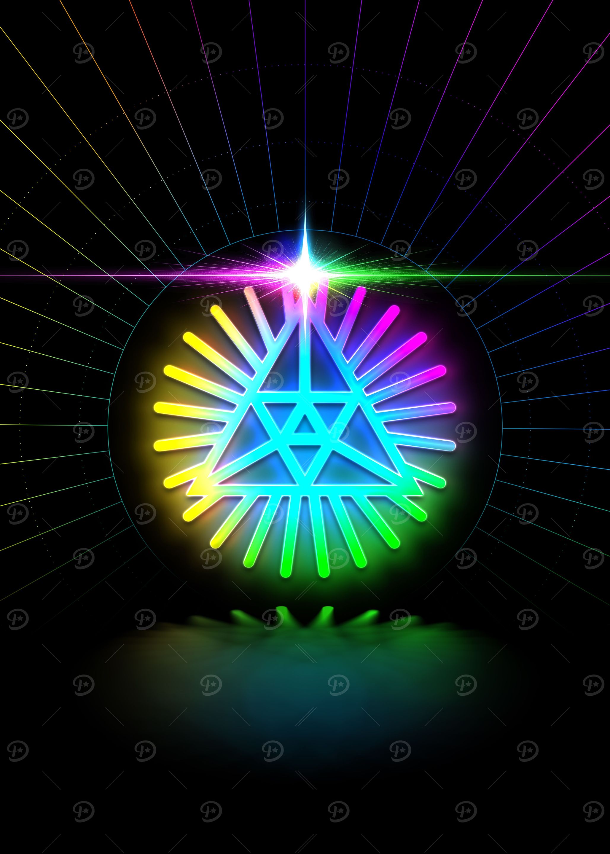 Neon Geometric Glyph Sign
