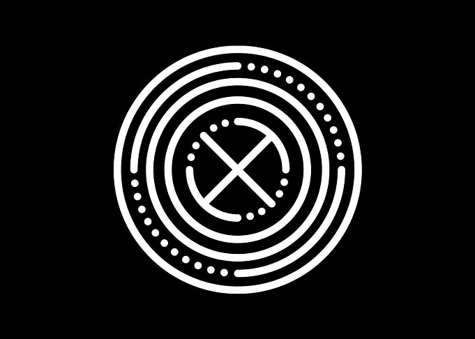 White Geometric Glyph Sign