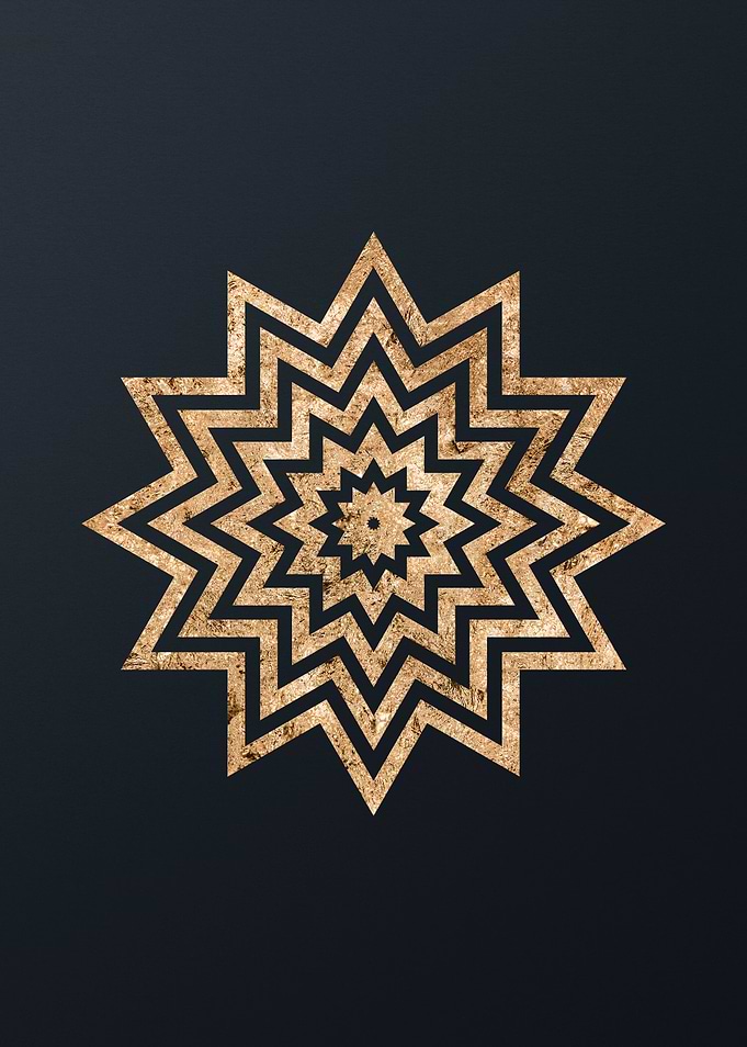 Gold Geometric Glyph Rune