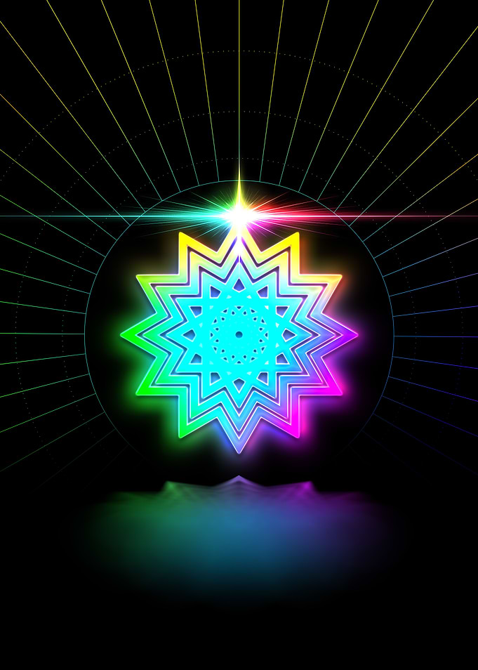 Neon Sacred Geometry Glyph