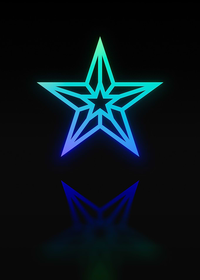 Neon Geometric Glyph Sign