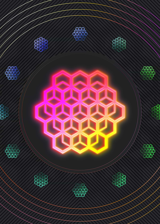 Neon Sacred Geometry Glyph