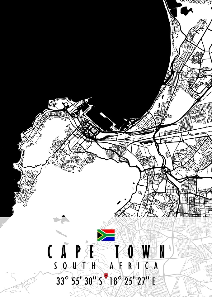 CAPE TOWN MAP SOUTH AFRICA
